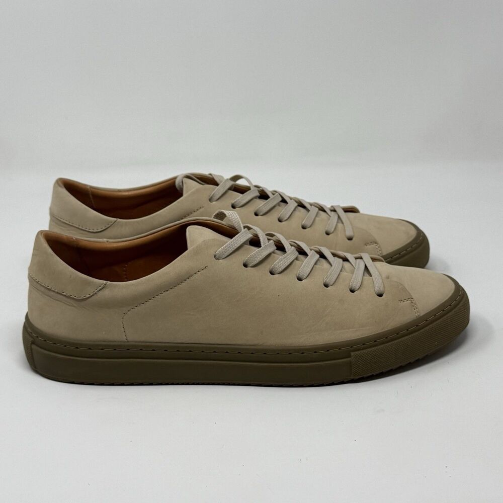 Beckett Simonon Reid Sneakers Mens 10 Tan Beige Brown Nubuck Leather Low Shoes